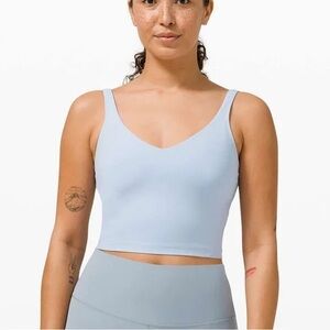 Lululemon Women's Align Tank V Neck Cropped Light Blue Size 8